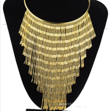 Gold Plated Chain Tassel Fashion Necklace (XJW13694)